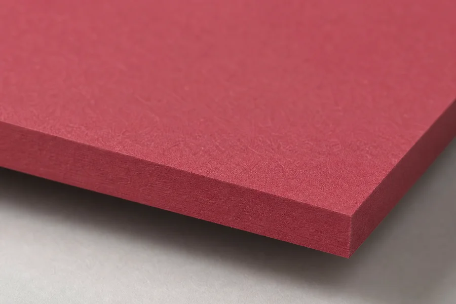 Close-up of solid core cardstock edge color
